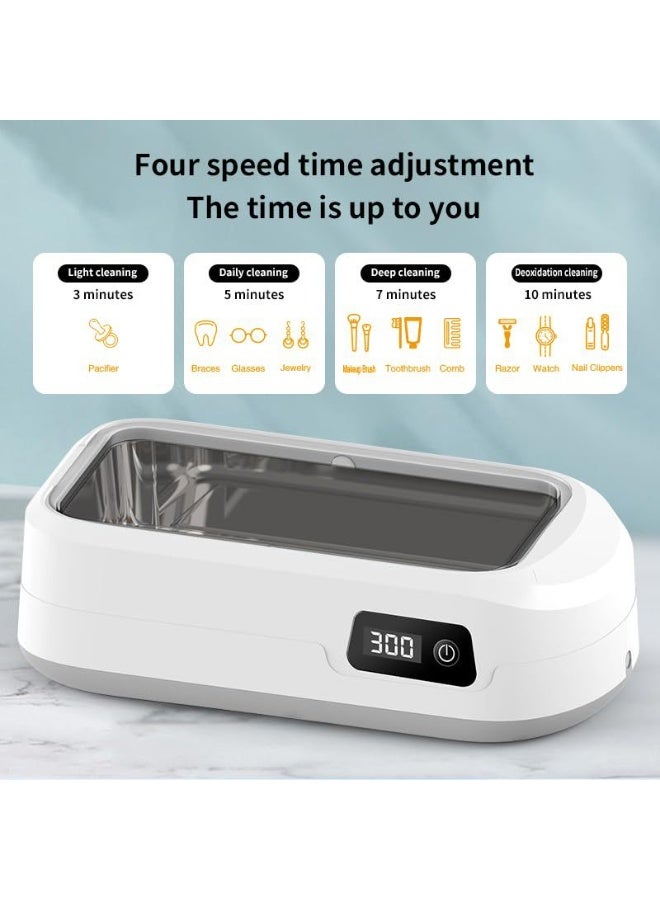 Generic Ultrasonic Cleaner for Glasses, Jewelry, Dentures – 360° Full Cleaning, 48,000Hz Vibration, 600ml Capacity, 304 Stainless Steel, 4 Timer Settings – Household Small Ultrasonic Cleaning Machine - Image 4