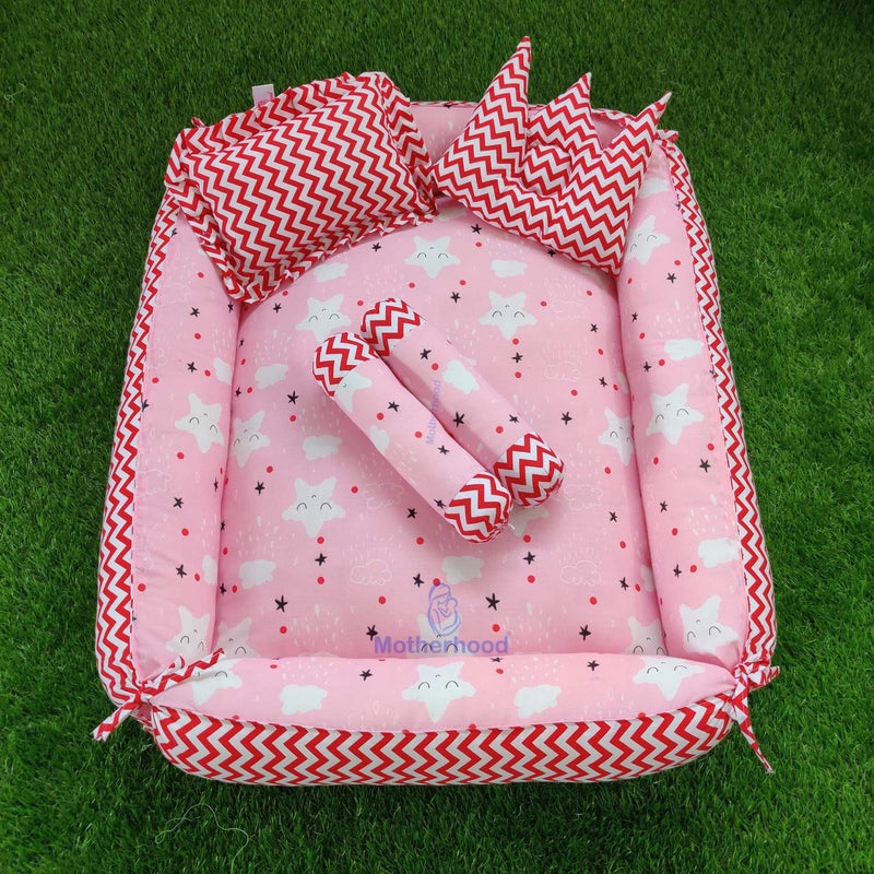 MOTHERHOOD MOTHERHOOD Box Baby Tub Bed with 4 pc Baby Pillow and 1 Large Baby Blanket Luxury UltraSoft Comfortable Baby Mattress Bed Sleeper Bedding Set coSleeper for Newborn to Toddlers Pink S - Image 5