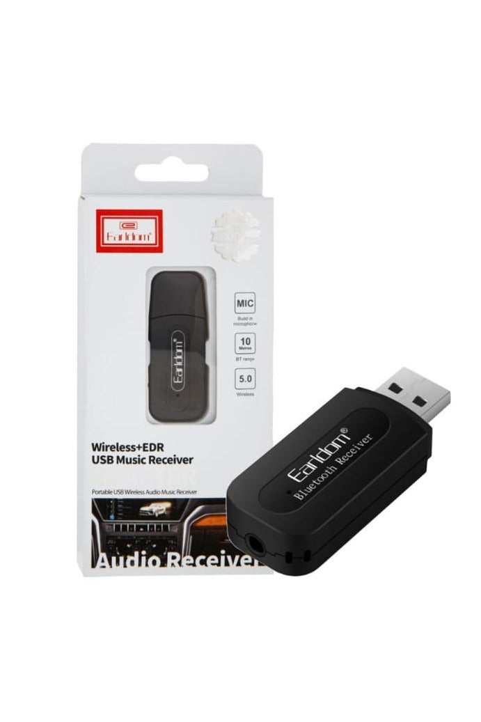Earldom Bluetooth 5.0 Car Adapter – Wireless 3.5mm AUX Bluetooth Receiver & Transmitter Dongle for Car Stereo, TV, PC, Wired Headphones, Home Audio, Speaker System – Universal Compatibility - Image 1