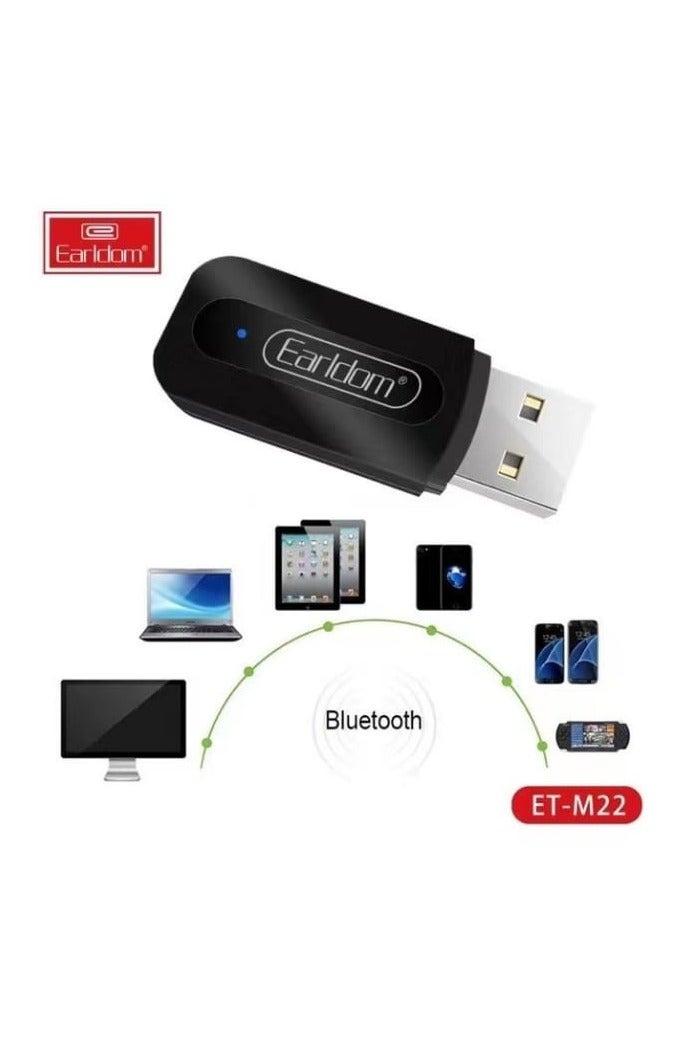 Earldom Bluetooth 5.0 Car Adapter – Wireless 3.5mm AUX Bluetooth Receiver & Transmitter Dongle for Car Stereo, TV, PC, Wired Headphones, Home Audio, Speaker System – Universal Compatibility - Image 4