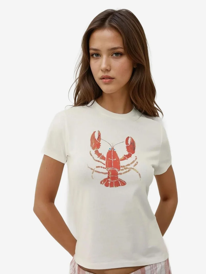 هيكاب تي شيرت أطفال بطبعة ياقة دائرية