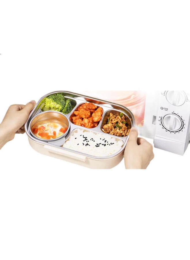 Deli 304 Stainless Steel Lunch Box With Lid, 5 Compartments, 1.5L Microwave-Safe Bento Box For Students And Office Workers - Image 2