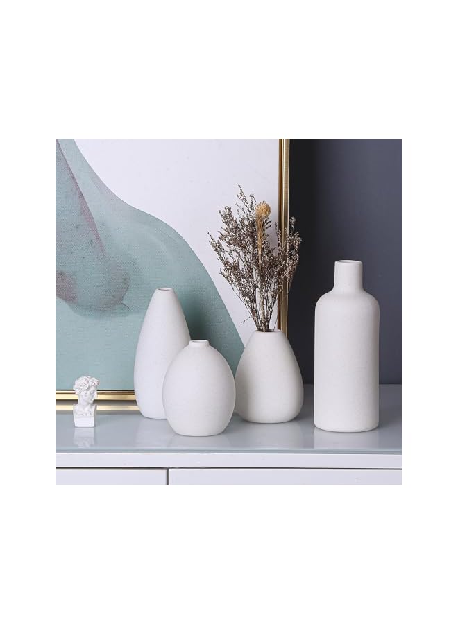 The Bros Ceramic Vase Set, Modern Farmhouse Home Decor, Boho Decorative Creamy White Vases for Decor, for Living Room, Table, Shelf, Entryway, Bookshelf, Centerpieces, Mantel Decor, vase for pampas - Image 2
