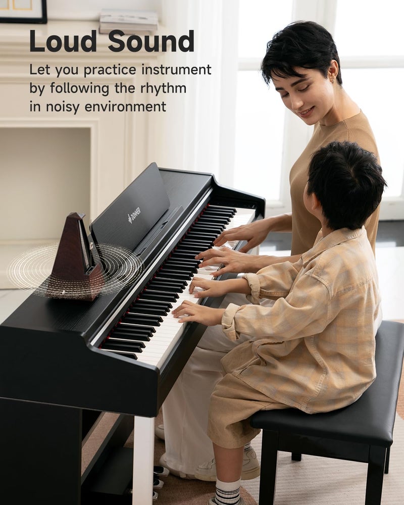 Donner مترونوم ميكانيكي دونر للبيانو والجيتار والدرامز والكمان والسكسفون للموسيقيين، تتبع الإيقاع والسرعة، صوت عالٍ، حركة فولاذية، DPM-1، لون خشبي - Image 4