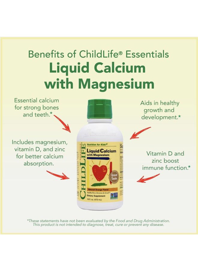 CHILDLIFE ESSENTIALS ChildLife Essentials Liquid Calcium Supplement for Kids - Baby Calcium with Magnesium, Zinc, and Vitamin D3 - Orange Flavor, 16 fl oz (2 Pack)  - Image 5