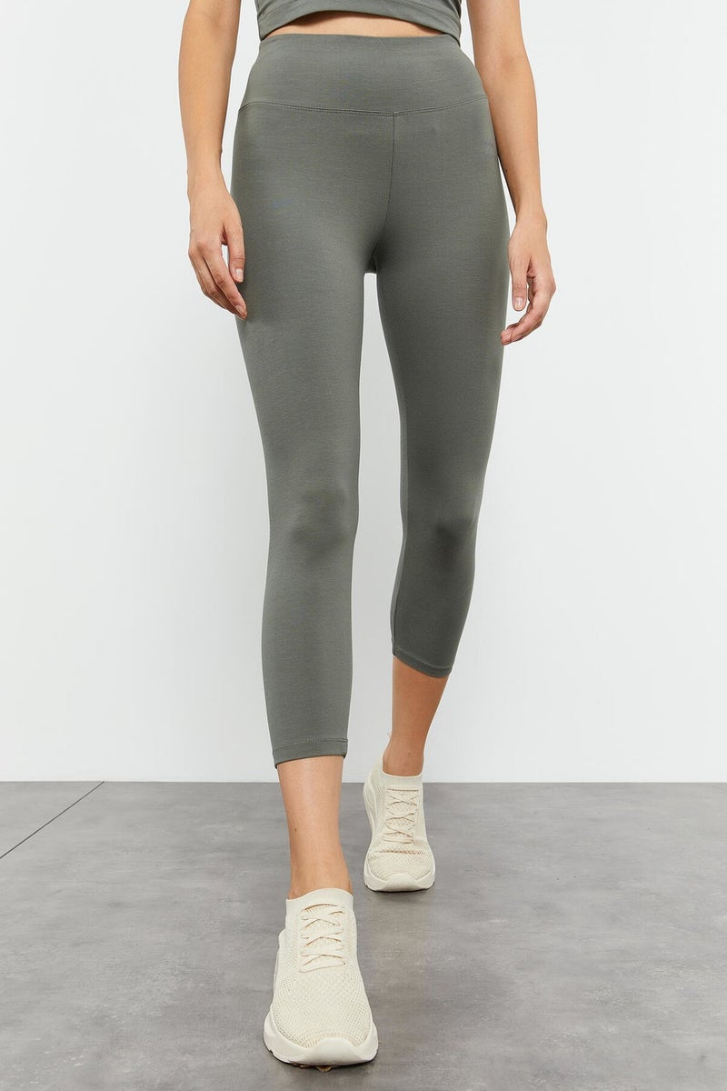 Tommy Life Çağla Women's High Waist Capri-Crop Tank Top Slim Fit Tights Set - 95284  - Image 2