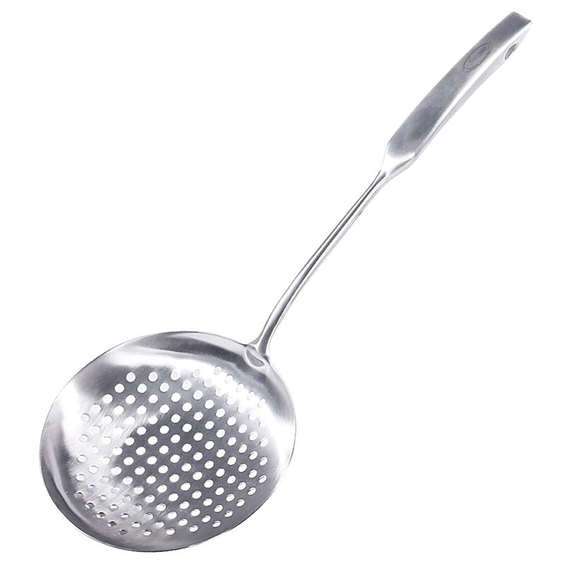 Newness Focus on Stainless Steel Newness Slotted Spoon Rustproof Integral Forming Durable 304 Stainless Steel Widen Skimmer with Vacuum Ergonomic Handle Comfortable Grip Design Strainer Ladle for Kitchen 1693 Inches 