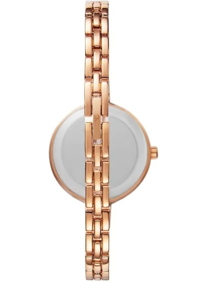 KENNETH SCOTT Kenneth Scott Women's Quartz Movement Watch, Analog Display and Alloy Strap - K22522-RBKR, Rose Gold