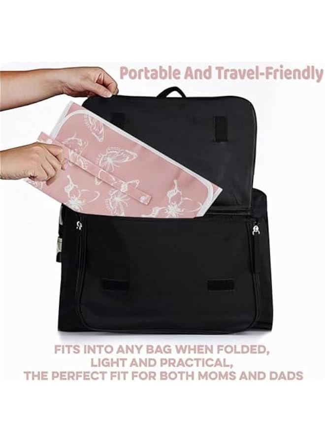 Portable Diaper Changing Pad, Waterproof Foldable Baby Changing Mat, Travel Changing Pad for Toddlers, Baby, Newborns, Pink - Image 2