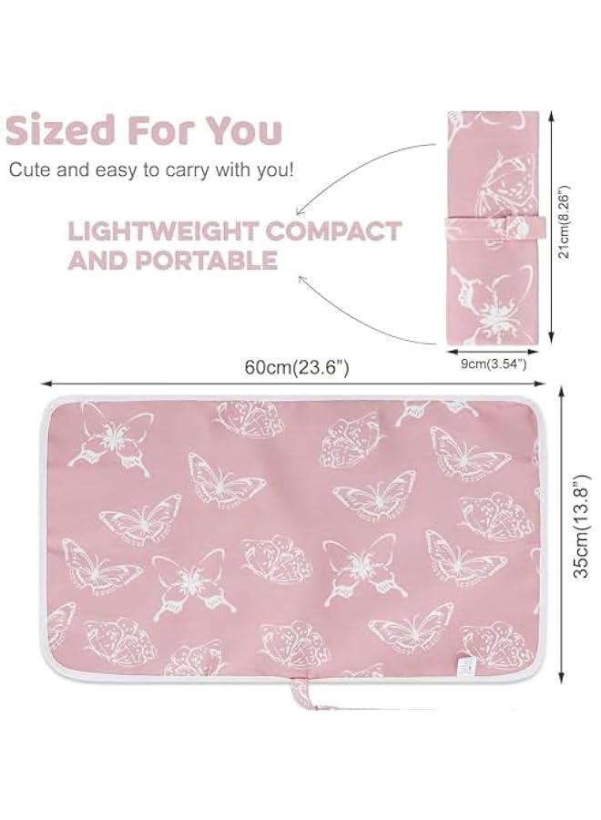 Portable Diaper Changing Pad, Waterproof Foldable Baby Changing Mat, Travel Changing Pad for Toddlers, Baby, Newborns, Pink - Image 5