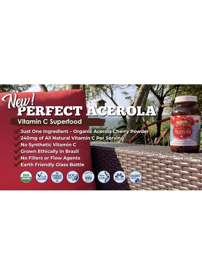 Perfect Supplements Perfect Acerola Powder 156 Grams 100% Pure Acerola Cherry Allnatural Vitamin C Superfood Immune System Support - Image 5