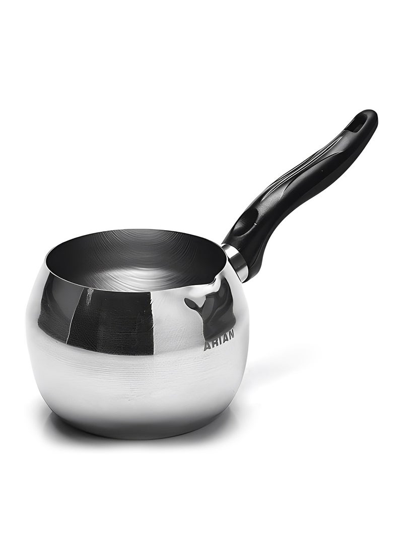 Hascevher - Arian Stainless Steel Circle Shape Milk Pot with Ergonomic Handle Durable, Heat-Resistant, and Compatible with All Stovetops - 800ML - Image 1