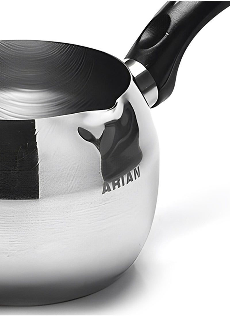 Hascevher - Arian Stainless Steel Circle Shape Milk Pot with Ergonomic Handle Durable, Heat-Resistant, and Compatible with All Stovetops - 800ML - Image 1