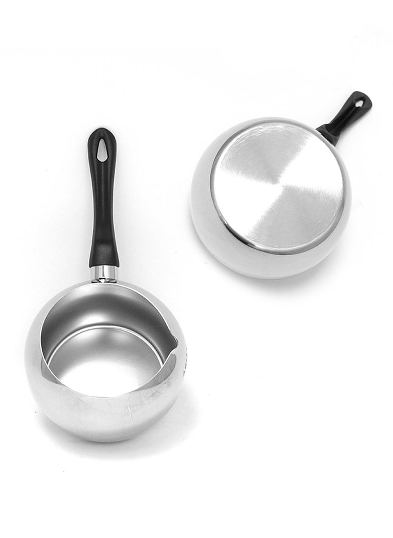 Hascevher - Arian Stainless Steel Circle Shape Milk Pot with Ergonomic Handle Durable, Heat-Resistant, and Compatible with All Stovetops - 800ML - Image 1
