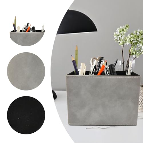 Fosinz Pen Pencil Holder Cup Container Leather Desk Organizer Stand Decor Brush Scissor Holder Decoration Office Desk Home School - Image 3