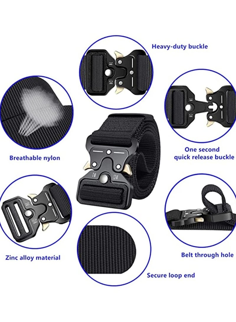 Men's Tactical Belts Set of 3 Military Style Versatile Adjustable Waist Belts for Outdoor and Casual Use - Image 3