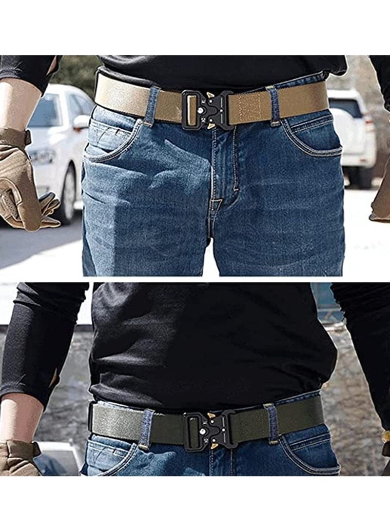 Men's Tactical Belts Set of 3 Military Style Versatile Adjustable Waist Belts for Outdoor and Casual Use - Image 5