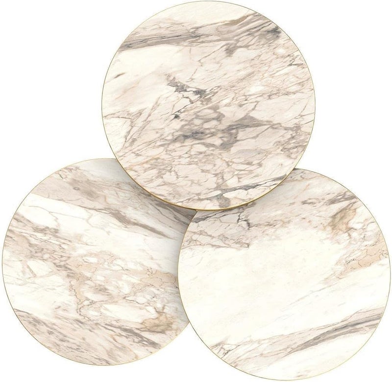 PAK HOME Set of 3 White Marble Nesting End Tables Round Wood Stacking Coffee Side Accent Table with Metal Legs for Living Room, Home Office, Nightstands for Bedroom - Image 5