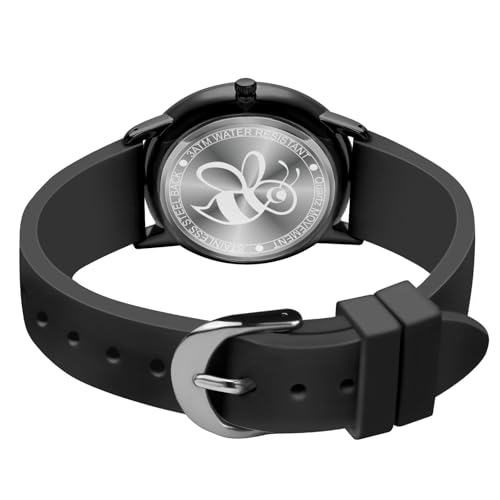 Asan Ge Black Women's Silicone Watch, Large Dial Fashionable Waterproof Wrist Watch, Easy to Read, Multiple Colors Available, Suitable for Casual Outdoors - Image 2