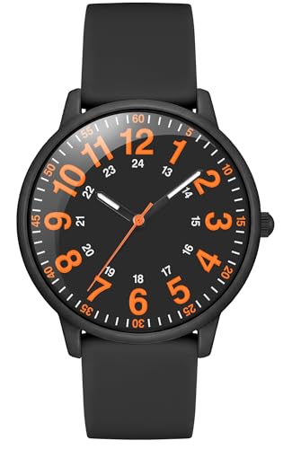 Asan Ge Black Women's Silicone Watch, Large Dial Fashionable Waterproof Wrist Watch, Easy to Read, Multiple Colors Available, Suitable for Casual Outdoors - Image 1