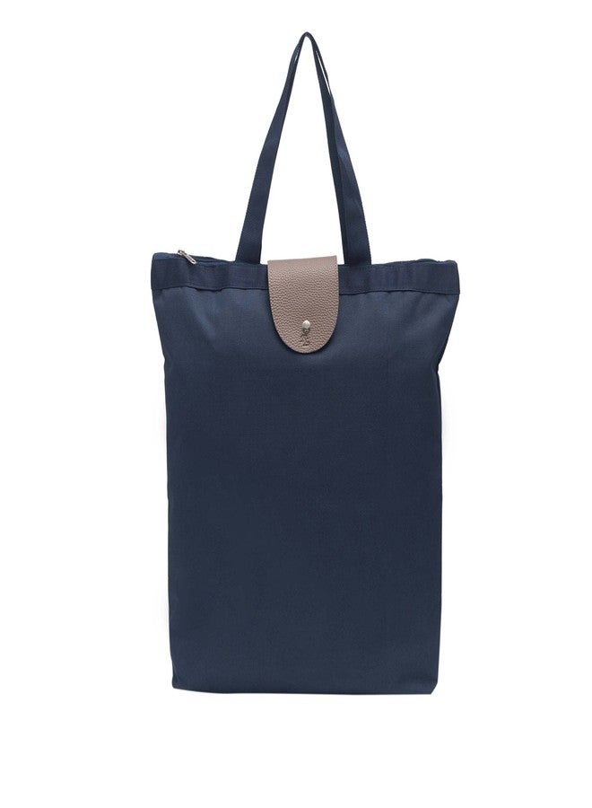 Rustic Leather Foldable Shopping Bag for women/grocery/travel - Image 2