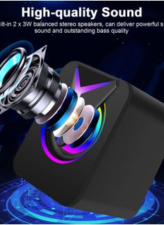 Generic Computer Speakers for Desktop, Mini Stereo 2.0 RGB Gaming Speaker, USB Powered Multimedia PC Speaker with Volume Control, LED Lights, 3.5mm Aux-in for Laptop Projector Tablet Cellphone  - Image 2