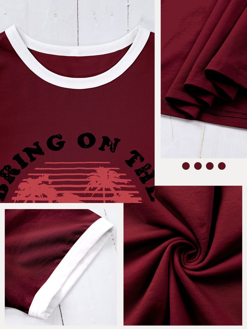Nlife Bring On The Sunshine Graphic Short Sleeves Tees Blouses for Women Tops Sweaters for Women - Image 5