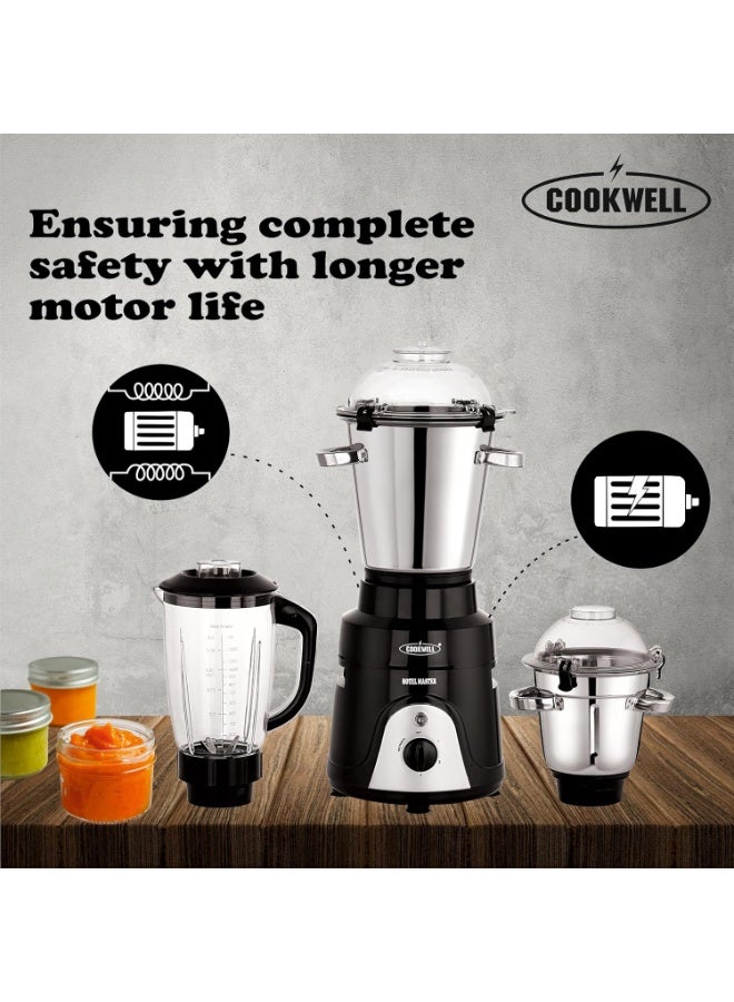 Cookwell Commercial Mixer Grinder 1500 Watt for Cafes, Restaurants, Hotels, Canteens (2HP - 3 Jar), Black - Image 5
