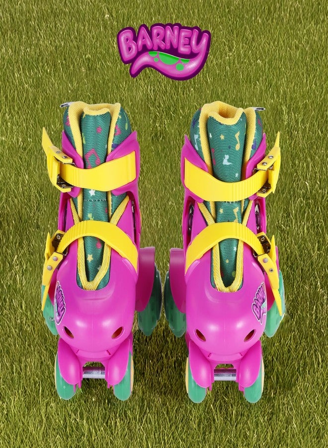 VOYAGER Barney Trainer Skates - Light Up Wheels, ABEC 5 Bearings, Durable PVC Material, Foam Shoe Lining, Perfect for Active Fun and Adventures - Image 3