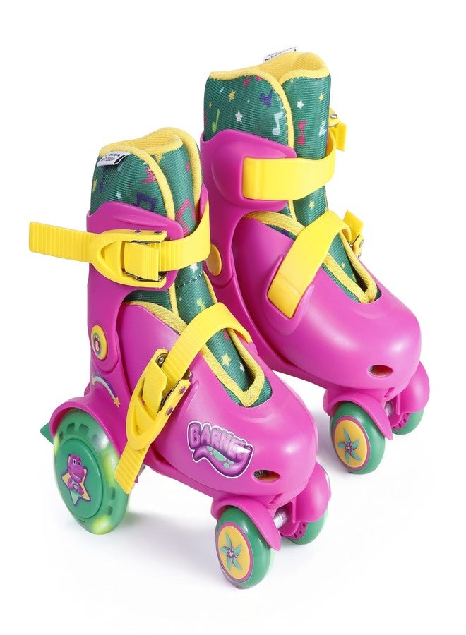 VOYAGER Barney Trainer Skates - Light Up Wheels, ABEC 5 Bearings, Durable PVC Material, Foam Shoe Lining, Perfect for Active Fun and Adventures - Image 1