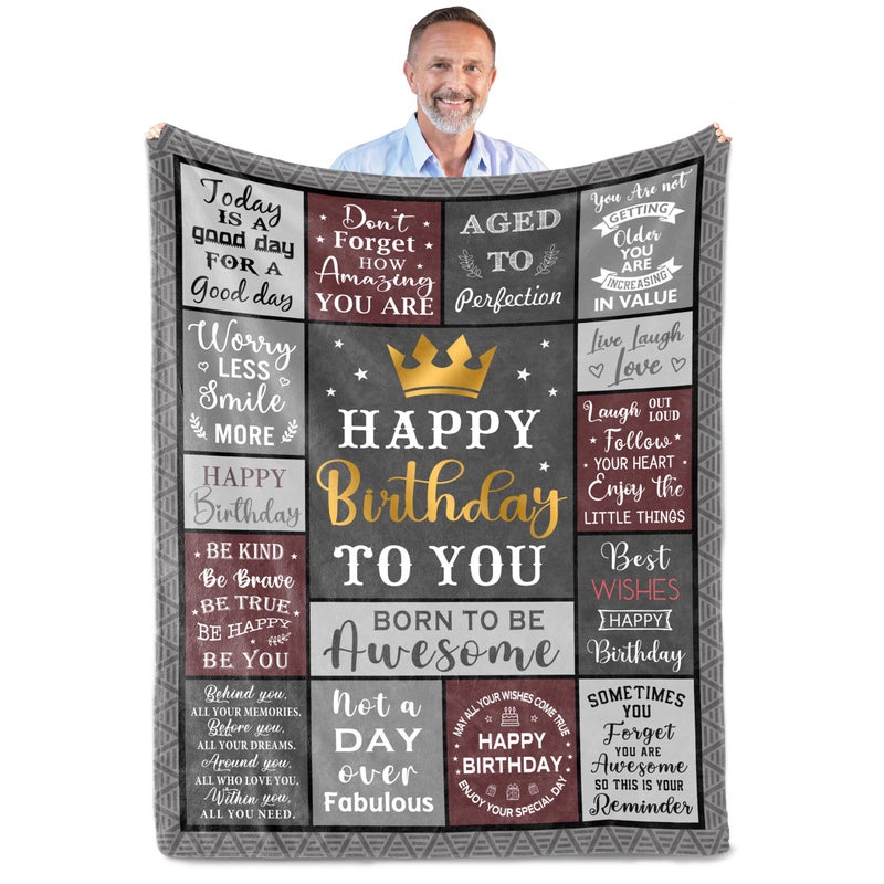 Fouca Birthday Gifts for MenDadBoyfriendHim DadHusband Birthday Gifts Throw Blanket 60 X 50 Mens Birthday Gifts Ideas Men Gifts for Birthday Gifts for Dads Birthday