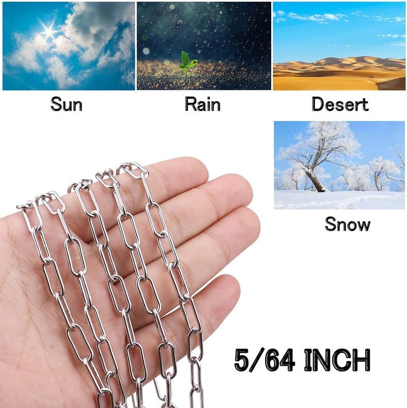 Lsqurel Stainless Steel Chain, 13ft Metal Chain Link Chain Small 1/8in Light Duty Chain Utility Chain Jack Chain for Home Outdoor Camping Hanging etc (1/8in-13ft) - Image 4