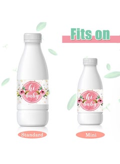 Zonon Zonon 48 Pieces Pink Baby Shower Water Bottle Labels Floral Baby Shower Decorations Waterproof Water Bottle Stickers Wrappers for Pink Floral Themed Baby Shower Favors  - Image 4