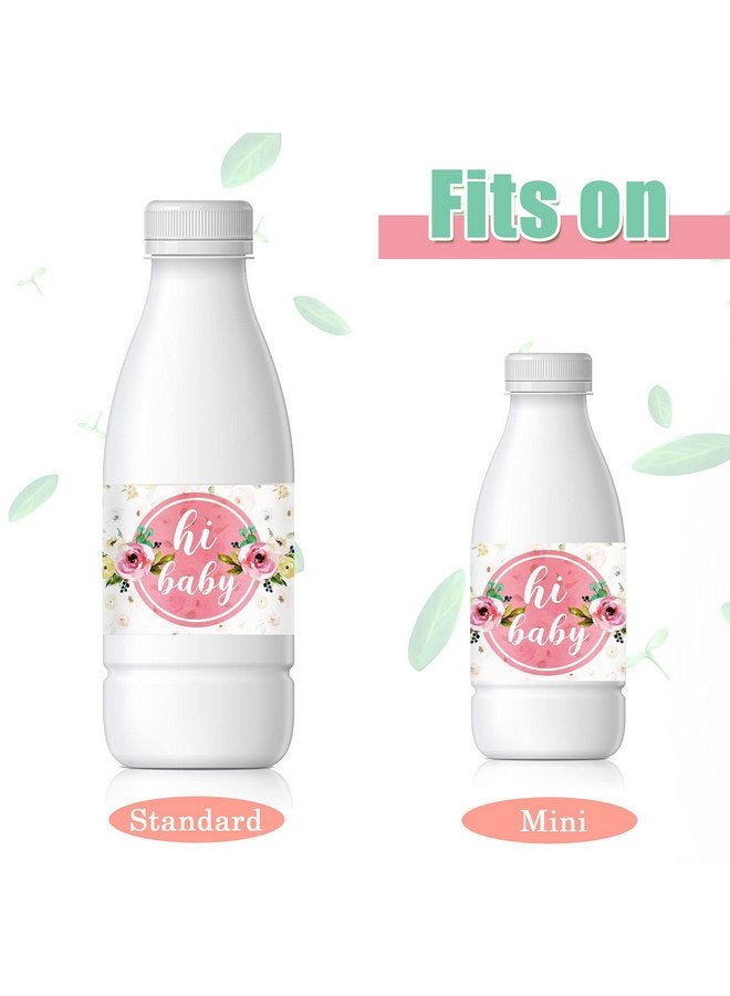Zonon 48 Pieces Pink Baby Shower Water Bottle Labels Floral Baby Shower Decorations Waterproof Water Bottle Stickers Wrappers for Pink Floral Themed Baby Shower Favors - Image 4