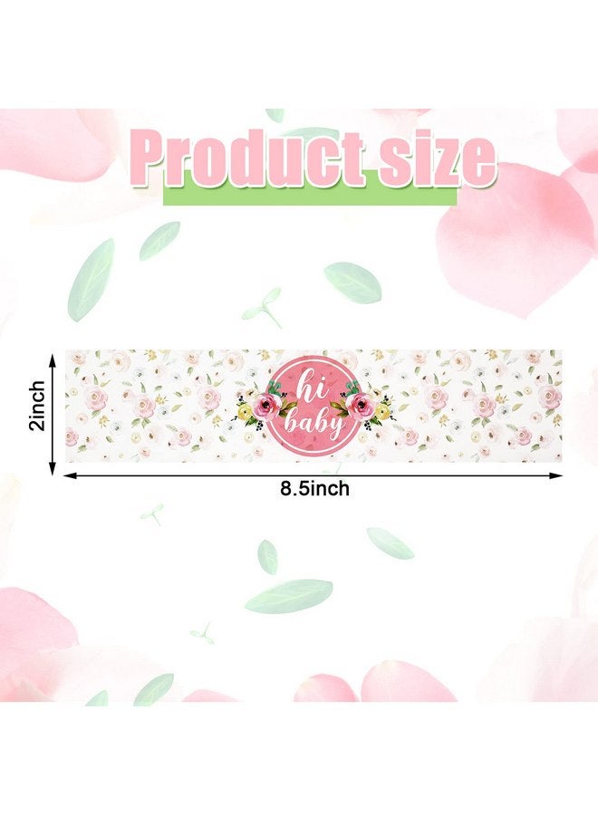 Zonon 48 Pieces Pink Baby Shower Water Bottle Labels Floral Baby Shower Decorations Waterproof Water Bottle Stickers Wrappers for Pink Floral Themed Baby Shower Favors - Image 2