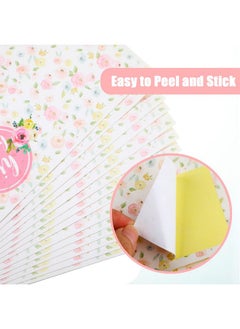 Zonon Zonon 48 Pieces Pink Baby Shower Water Bottle Labels Floral Baby Shower Decorations Waterproof Water Bottle Stickers Wrappers for Pink Floral Themed Baby Shower Favors  - Image 3