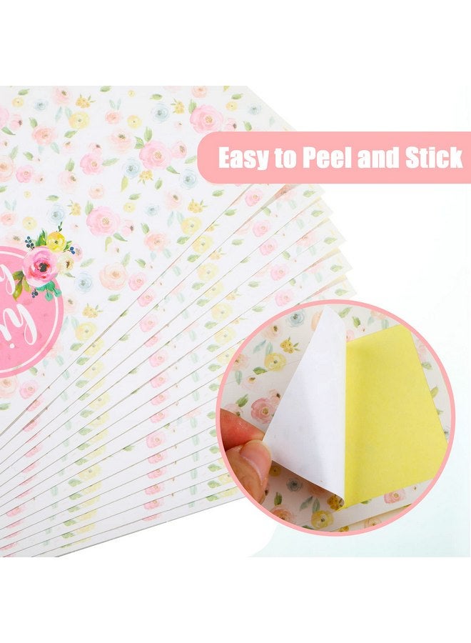 Zonon 48 Pieces Pink Baby Shower Water Bottle Labels Floral Baby Shower Decorations Waterproof Water Bottle Stickers Wrappers for Pink Floral Themed Baby Shower Favors - Image 3