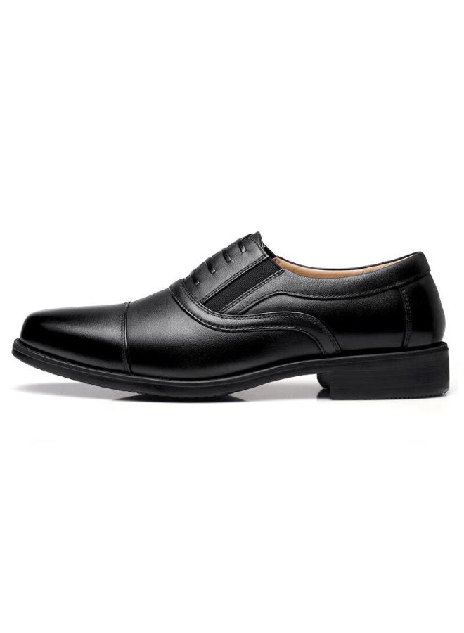 Strongman Qiangren Business Formal Shoes For Men, Jihua 3515 Quality Top-grain Leather Dress Shoes, Slip-on Three-joint Leather Shoes, Black, Size 44 - Image 4
