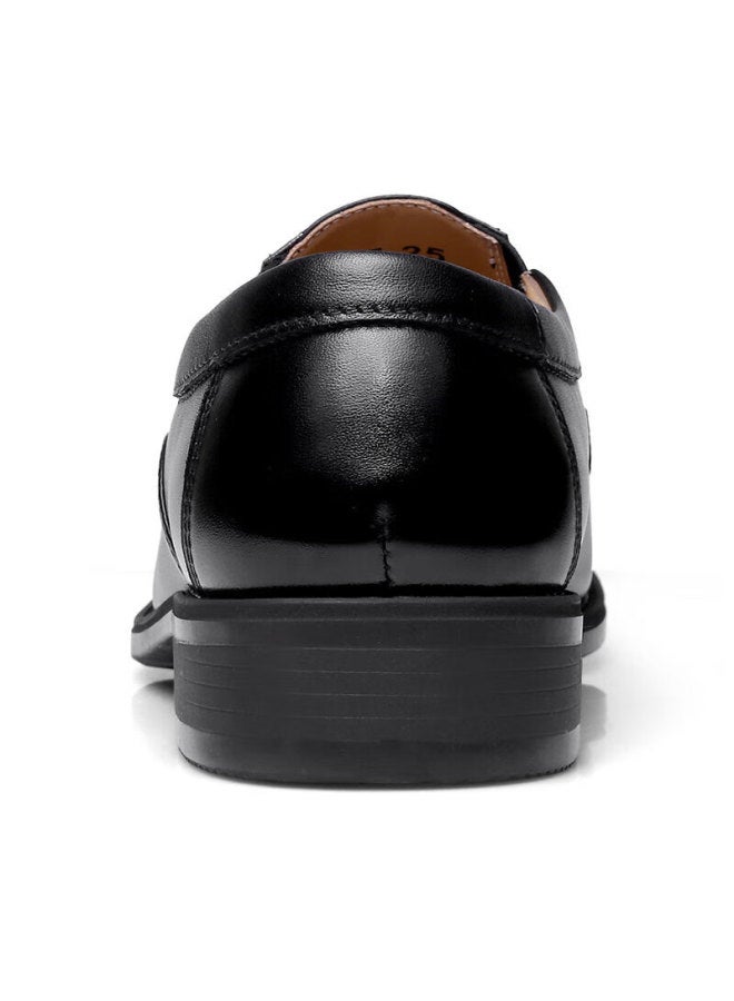 Strongman Qiangren Business Formal Shoes For Men, Jihua 3515 Quality Top-grain Leather Dress Shoes, Slip-on Three-joint Leather Shoes, Black, Size 44 - Image 5