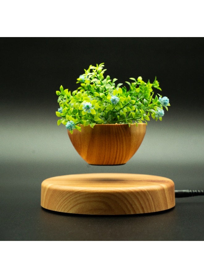 Magnetic Levitation Floating Plant Pot with Wooden - Image 2