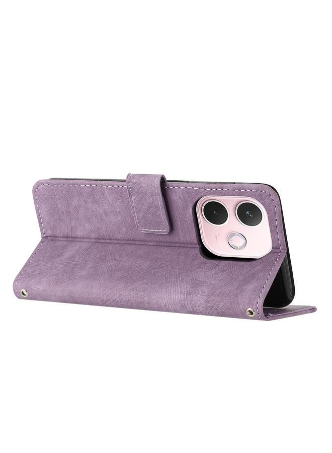 S-TOP Case For OPPO A5 Pro 5G Global Skin Feel Stripe Pattern Leather Phone Case with Long Lanyard - Image 3