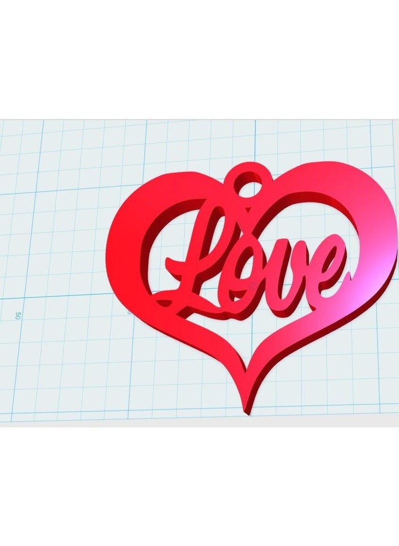 Epm3d Heart Love Keychain Plastic Apparatus  - Image 3