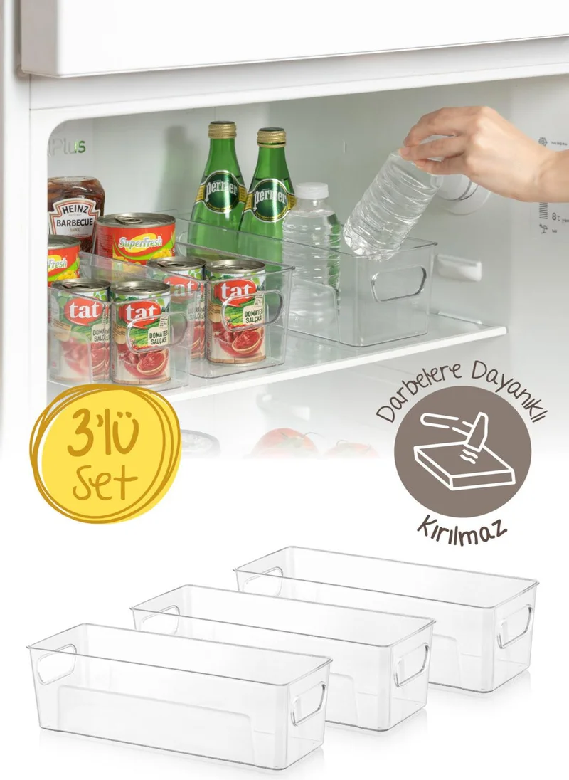 Vienev 3-Piece Mini Size Break-Proof Refrigerator Organizer - Refrigerator Organizer