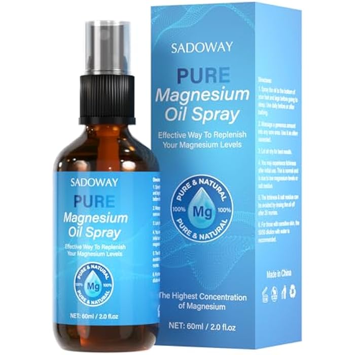 SADOWAY Magnesium Oil Spray: Pure Magnesium Oil Spray can Soften the Skin Relieve Dry Skin Quickly Absorb Into the Skin Suitable for All Skin Types - Image 1