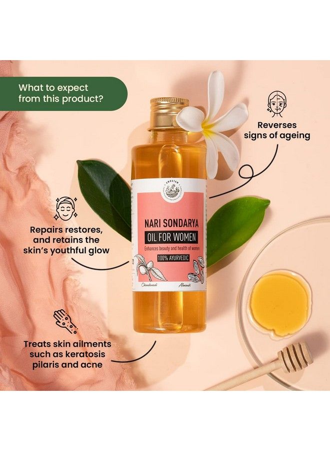 Amrutam Nari Sondarya Oil Enhances Beauty And Health Of Women With Almond Oil Olive Oil 200 Ml - Image 5