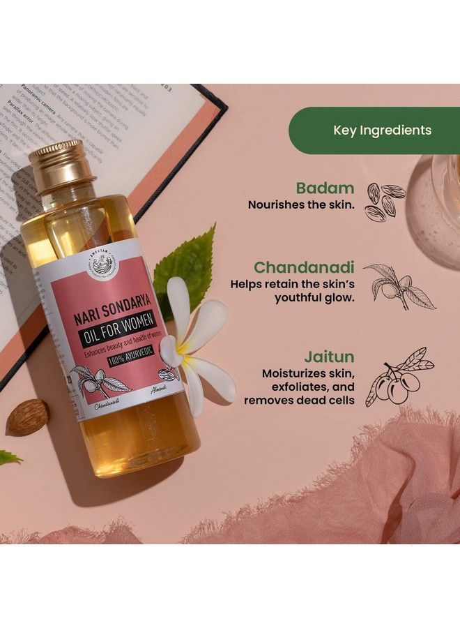 Amrutam Nari Sondarya Oil Enhances Beauty And Health Of Women With Almond Oil Olive Oil 200 Ml - Image 4