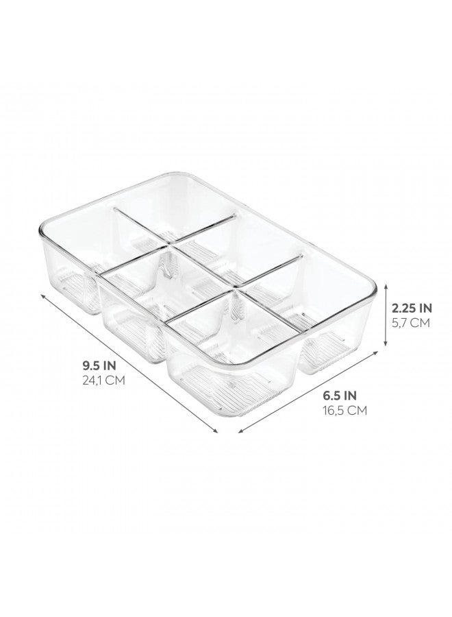 IDesign iDesign Divided Packet and Tea Bag Organizer for Kitchen Cabinets and Countertops, The Linus Collection - 6.5" x 9.5" x 2.25" - Clear - Image 2