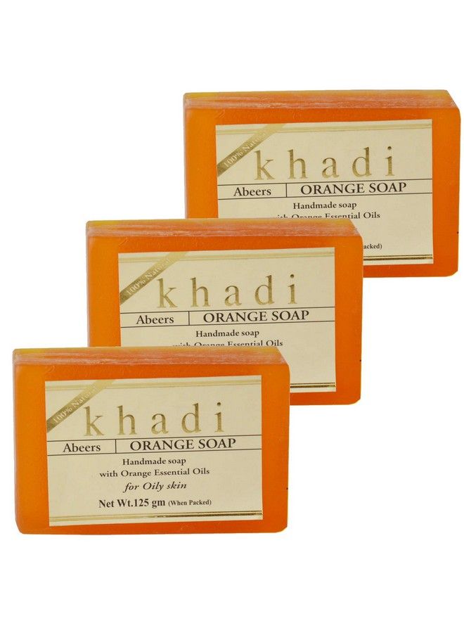 Khadi Abeers Pure Essence Orange Soap With Essential Oils Soap 125 G (Pack Of 3) 125 G (Pack Of 3) - Image 1