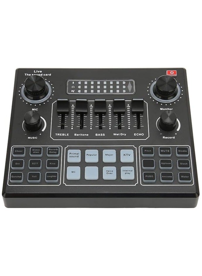 Live Studio Stereo Mixer, Professional DJ Mixer with 6 Modes And 12 Kinds of Sound Effects, Mixer DJ Live Mixing for Karaoke Tiktok Live Streaming Record Gaming - Image 1