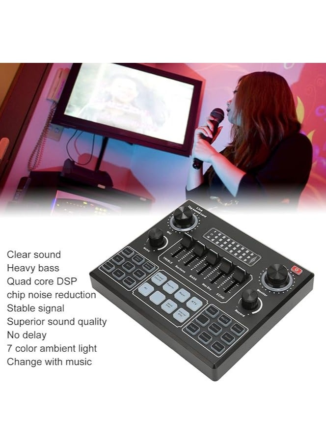 Live Studio Stereo Mixer, Professional DJ Mixer with 6 Modes And 12 Kinds of Sound Effects, Mixer DJ Live Mixing for Karaoke Tiktok Live Streaming Record Gaming - Image 2